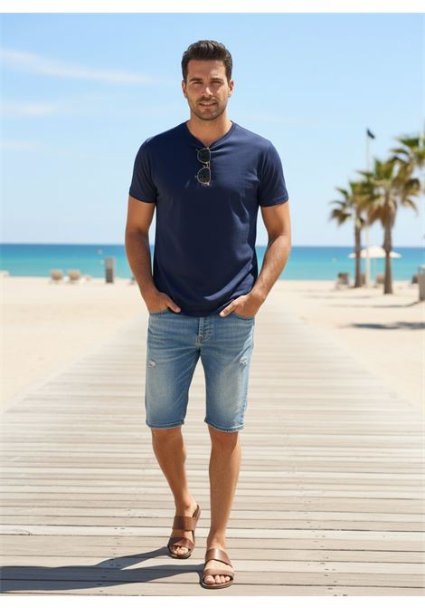 Daniele Fiesoli Comfort Touch stretch cotton crewneck t-shirt blue DANIELE FIESOLI |  | 06800023
